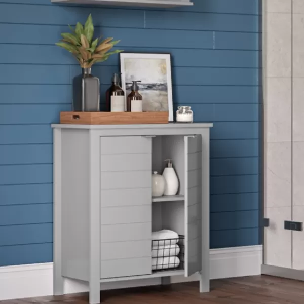 Bathroom Furniture-Kirkland's Home 2-Door Floor Cabinet Gray