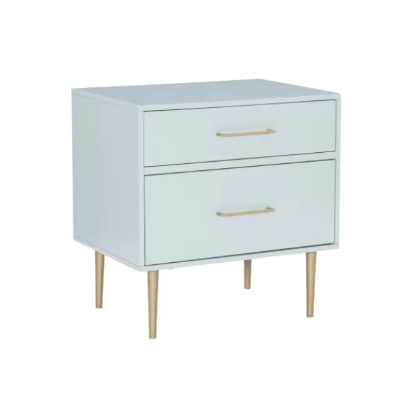 Nightstands-Kirkland's Home 2-Drawer Nightstand With Gold Hardware Gray