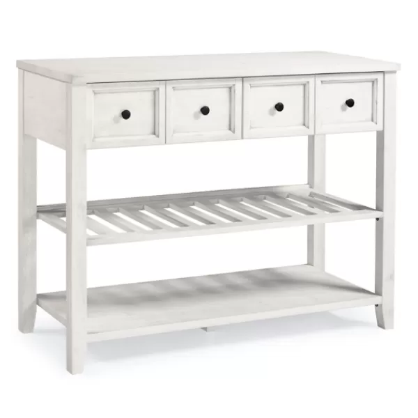 Console Tables-Kirkland's Home 2-Drawer Solid Wood Console Table White