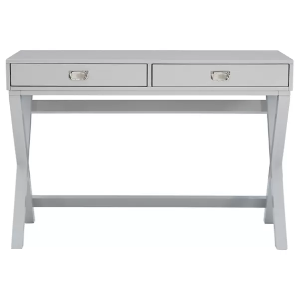 Office Furniture-Kirkland's Home 2-Drawer X-Frame Desk Gray