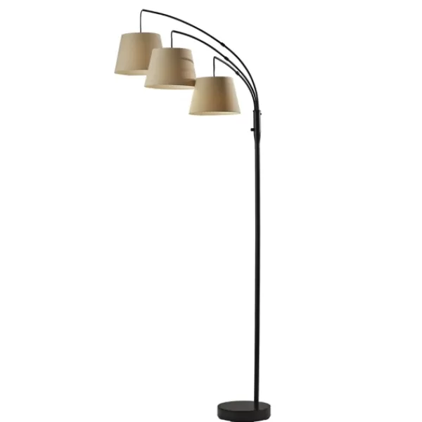 Floor Lamps-Kirkland's Home 3-Arm Arc Floor Lamp Tan