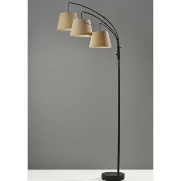 Floor Lamps-Kirkland's Home 3-Arm Arc Floor Lamp Tan