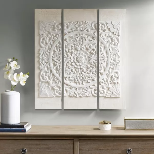 Canvas Art-Kirkland's Home 3D Embellished Canvas 3-Pc. Set Ivory