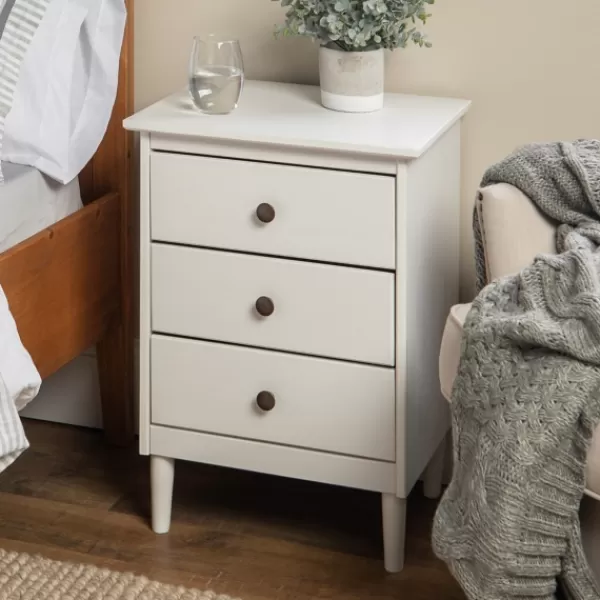 Nightstands-Kirkland's Home 3-Drawer Wood Nightstand White