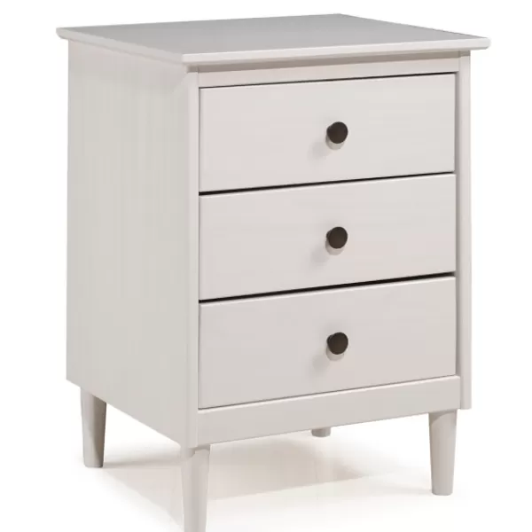 Nightstands-Kirkland's Home 3-Drawer Wood Nightstand White