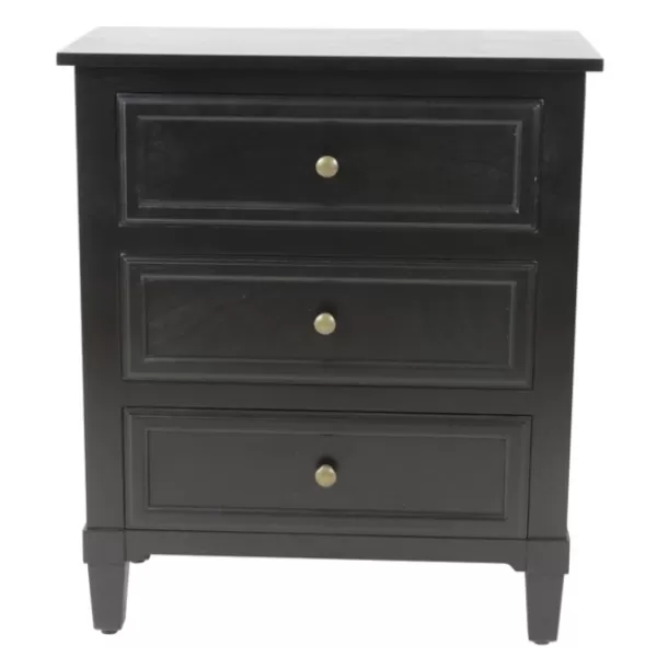 Accent & End Tables-Kirkland's Home 3-Drawer Wooden Accent Table Black