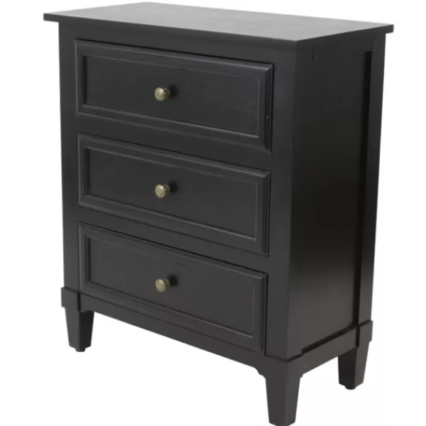 Accent & End Tables-Kirkland's Home 3-Drawer Wooden Accent Table Black