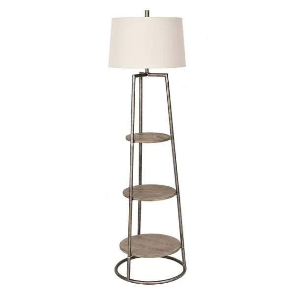 Floor Lamps-Kirkland's Home 3-Tier Shelf Floor Lamp White