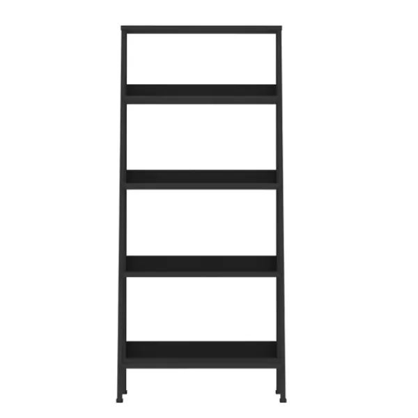 Office Furniture-Kirkland's Home 4-Tier Ladder Bookshelf Black