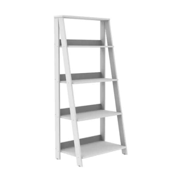 Office Furniture-Kirkland's Home 4-Tier Ladder Bookshelf White