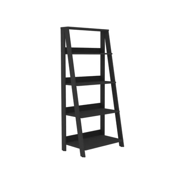 Office Furniture-Kirkland's Home 4-Tier Ladder Bookshelf Black