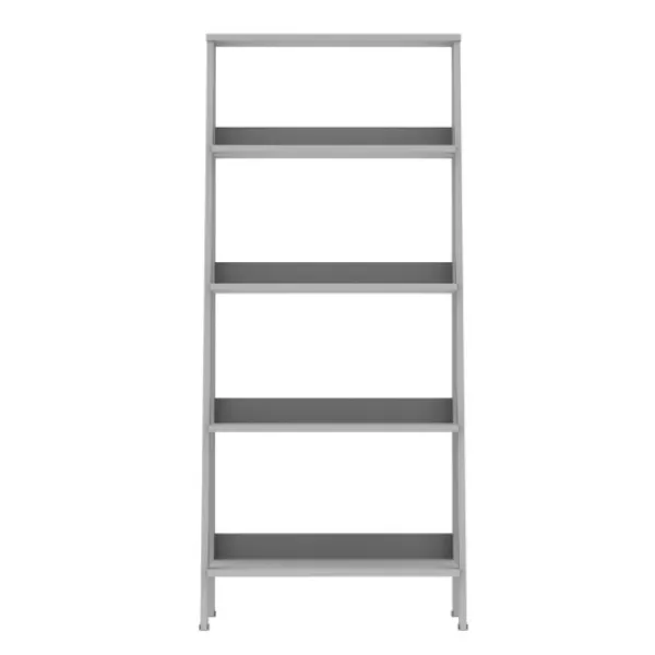 Office Furniture-Kirkland's Home 4-Tier Ladder Bookshelf Gray