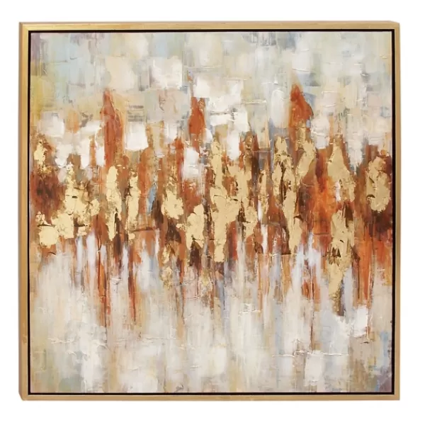 Canvas Art-Kirkland's Home Abstract Color Field Framed Canvas Art Print Red/Gold/Brown
