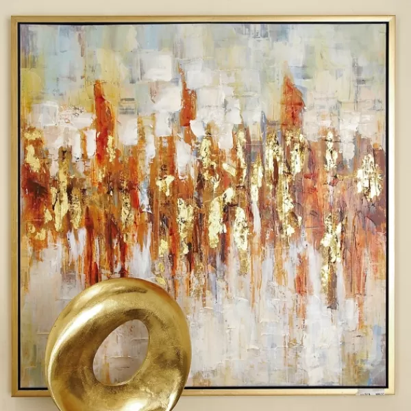 Canvas Art-Kirkland's Home Abstract Color Field Framed Canvas Art Print Red/Gold/Brown