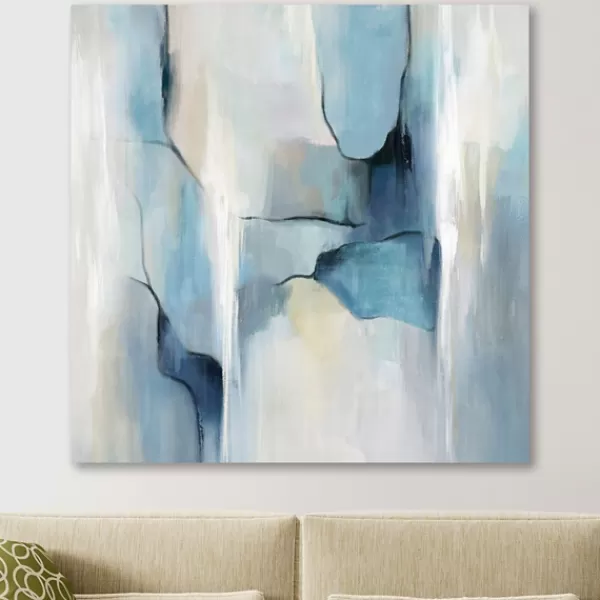 Canvas Art-Kirkland's Home Abstract In Blues Giclee Canvas Art Print Blue/White