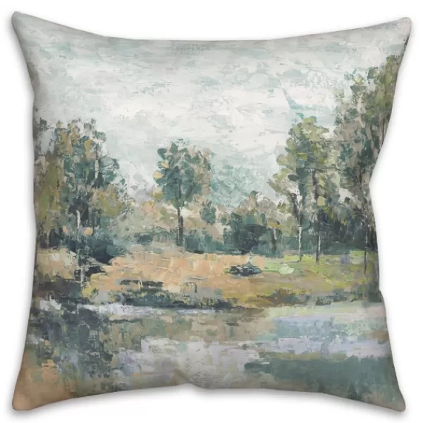 Pillows-Kirkland's Home Abstract Landscape Painted Pillow Blue/Green