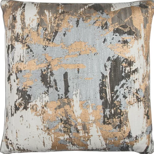 Pillows-Kirkland's Home Abstract Metallic Foil Pillow Silver/Gold