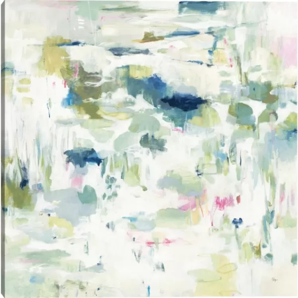 Canvas Art-Kirkland's Home Abstract Reflections Canvas Art Print, 35X35 In. White/Green/Blue