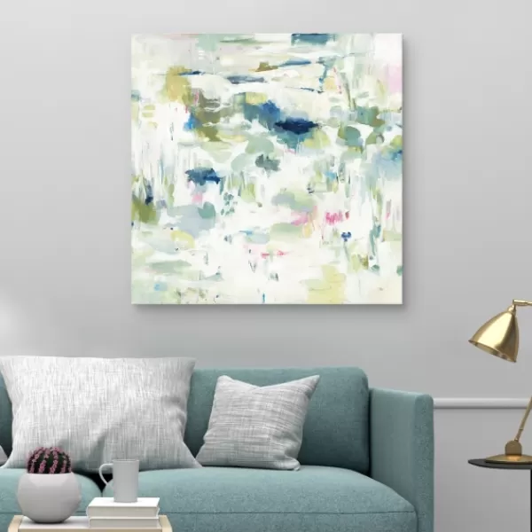 Canvas Art-Kirkland's Home Abstract Reflections Canvas Art Print, 35X35 In. White/Green/Blue