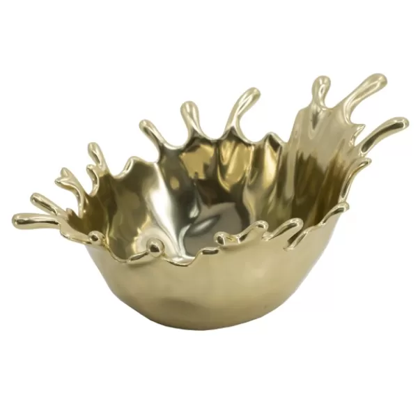 Decorative Trays-Kirkland's Home Abstract Splashing Trim Tray Gold