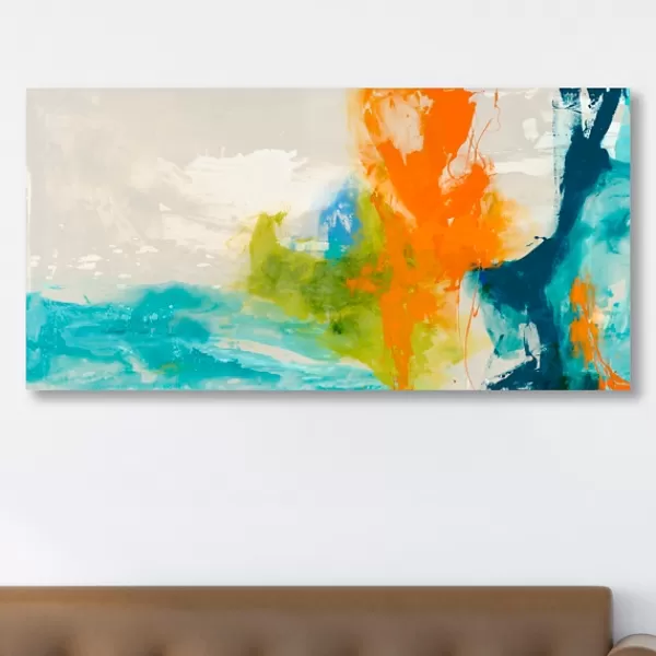 Canvas Art-Kirkland's Home Abstract Tidal I Giclee Canvas Art Print Orange/Blue