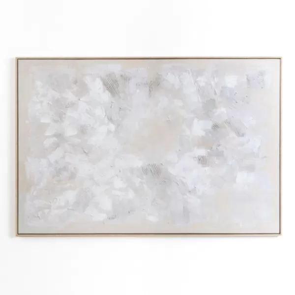 Canvas Art-Kirkland's Home Abstract White Framed Canvas Art Print White/Ivory/Gray