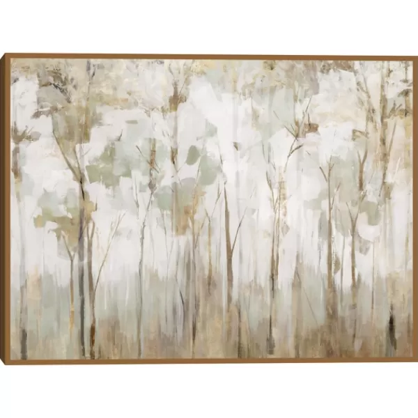 Canvas Art-Kirkland's Home Abstract Woodland Forest Framed Canvas Art Print Gray/White