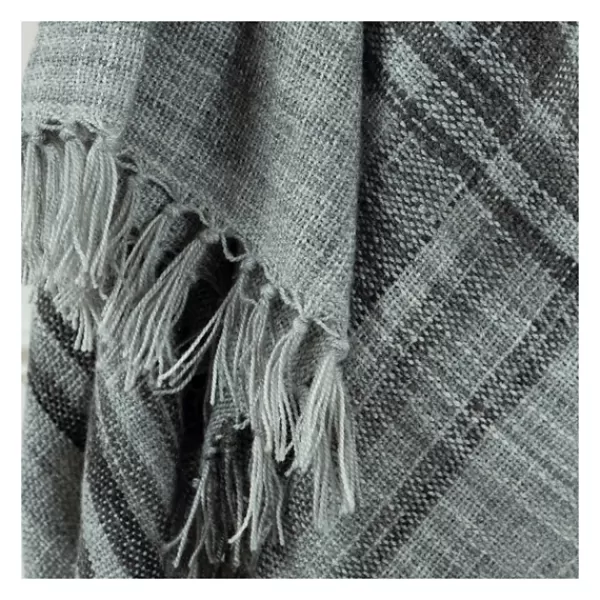 Blankets & Throws-Kirkland's Home Abstract Woven Throw Gray