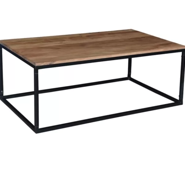 Coffee Tables-Kirkland's Home Acacia Wood And Black Iron Coffee Table Brown