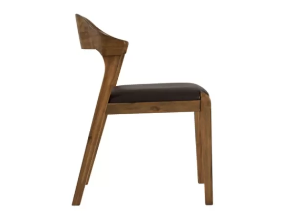 Dining Chairs-Kirkland's Home Acacia Wood And Faux Leather Dining Chair Black