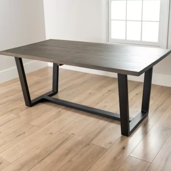 Dining Tables-Kirkland's Home Acacia Wood And Metal Industrial Dining Table Brown/Black