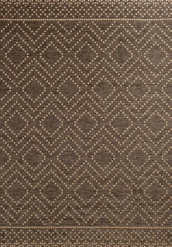 Outdoor Rugs-Kirkland's Home Adelaide Diamond Outdoor Area Rug, 5X7 Brown