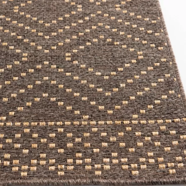 Outdoor Rugs-Kirkland's Home Adelaide Diamond Outdoor Area Rug, 5X7 Brown