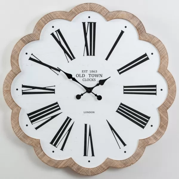 Clocks-Kirkland's Home Adelyn Scalloped Edge Wood Clock