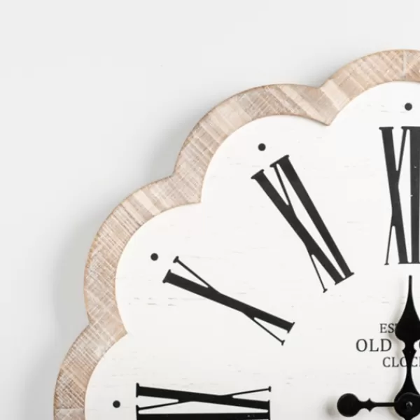 Clocks-Kirkland's Home Adelyn Scalloped Edge Wood Clock