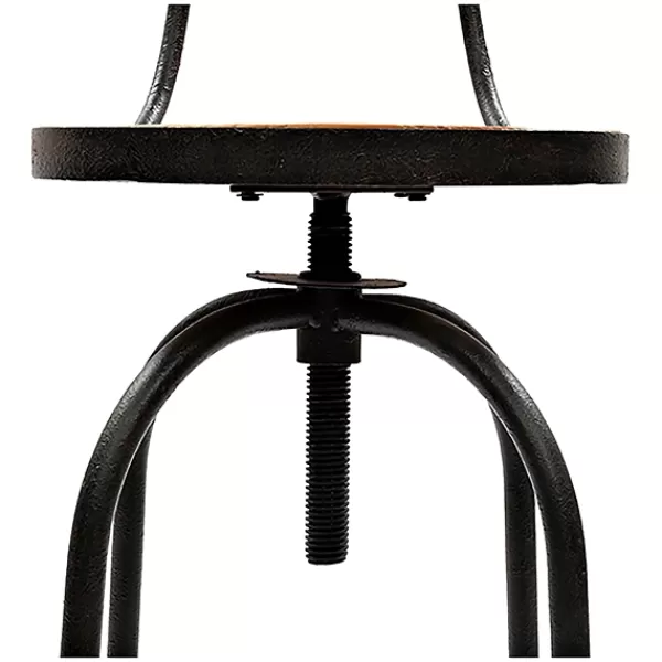 Bar Stools & Counter Height Stools-Kirkland's Home Adjustable Wood And Metal Industrial Bar Stool Brown