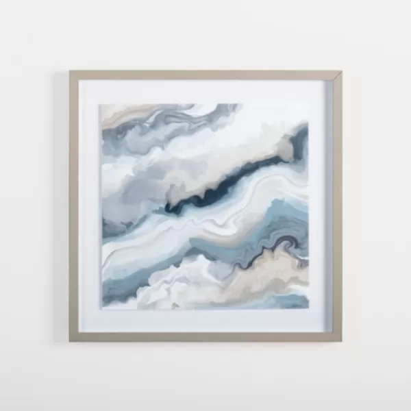 Framed Art-Kirkland's Home Agate Waves Framed Art Print Blue