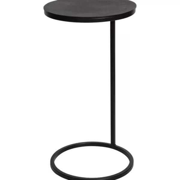 Accent & End Tables-Kirkland's Home Aged Metal Frame Slab Top Accent Table Black