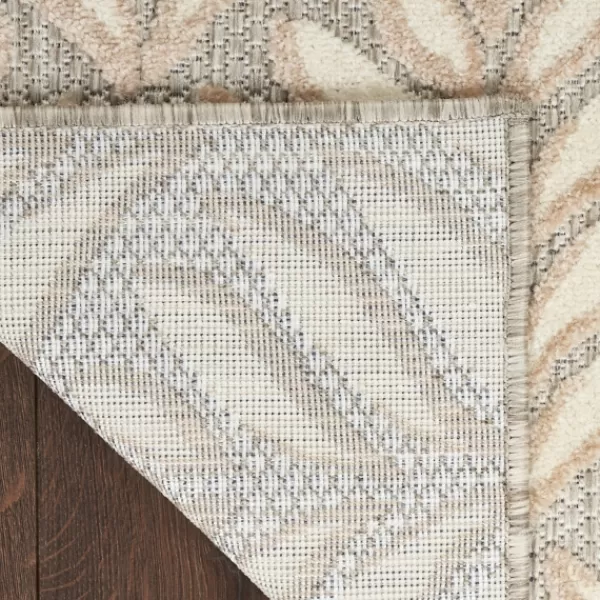 Outdoor Rugs-Kirkland's Home Aloha Ivory Botanical Indoor/Outdoor Area Rug, 3X5 Ivory/Gray