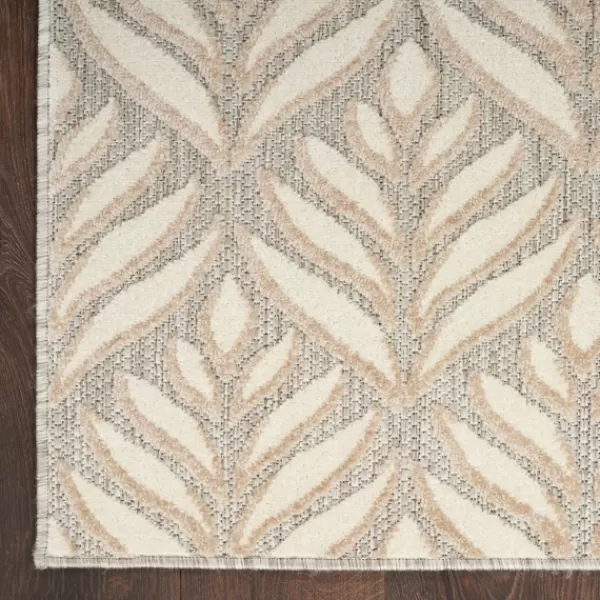 Outdoor Rugs-Kirkland's Home Aloha Ivory Botanical Indoor/Outdoor Area Rug, 3X5 Ivory/Gray