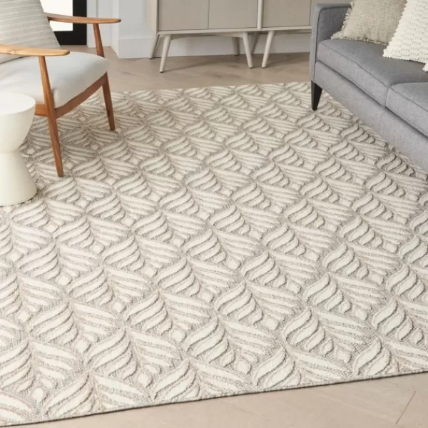 Outdoor Rugs-Kirkland's Home Aloha Ivory Botanical Indoor/Outdoor Area Rug, 3X5 Ivory/Gray