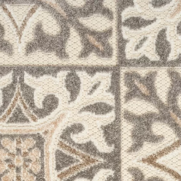 Outdoor Rugs-Kirkland's Home Aloha Ivory Geometric Indoor/Outdoor Area Rug, 3X5 Ivory/Gray