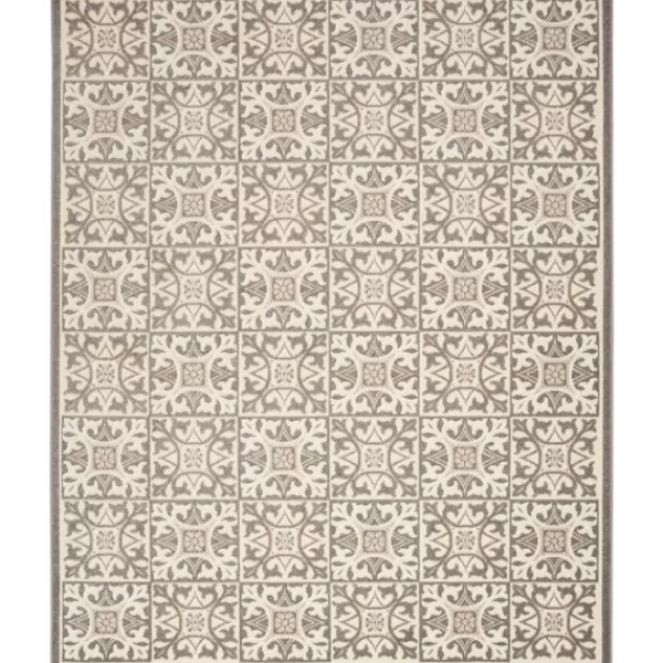 Outdoor Rugs-Kirkland's Home Aloha Ivory Geometric Indoor/Outdoor Area Rug, 6X9 Ivory/Gray