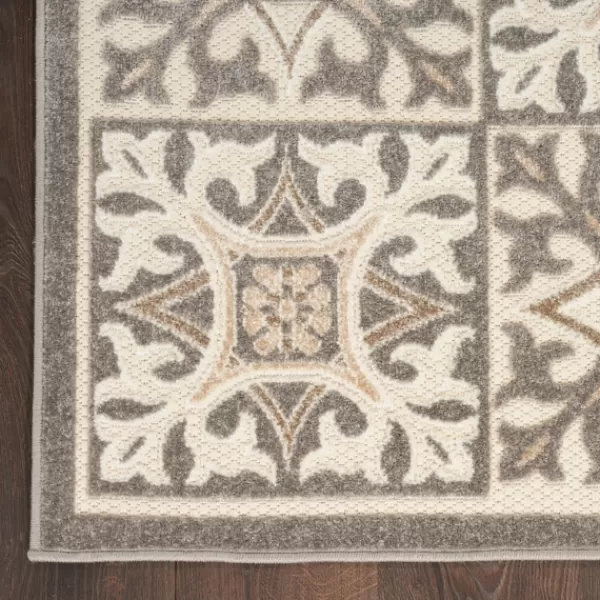 Outdoor Rugs-Kirkland's Home Aloha Ivory Geometric Indoor/Outdoor Area Rug, 6X9 Ivory/Gray