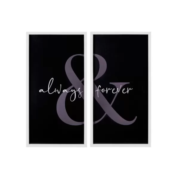 Wall Quotes & Signs-Kirkland's Home Always & Forever Framed Wall Plaques, Set Of 2 Black