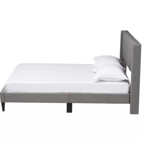 Beds & Headboards-Kirkland's Home Amala Button Tufted Queen Bed Frame Gray