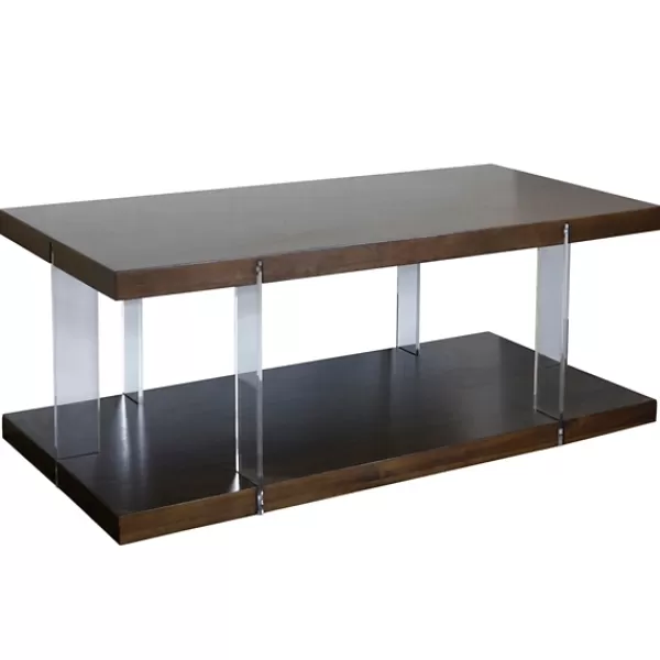 Coffee Tables-Kirkland's Home Amari Chestnut Acrylic Coffee Table Brown