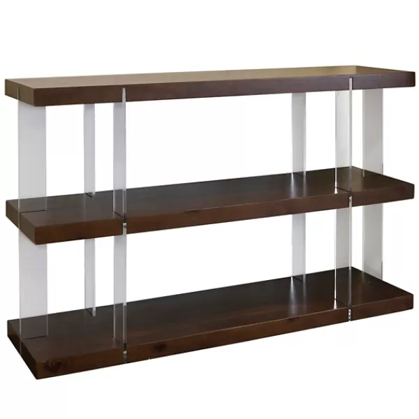 Console Tables-Kirkland's Home Amari Chestnut Acrylic Console Table Brown