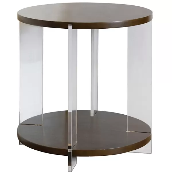 Accent & End Tables-Kirkland's Home Amari Chestnut Acrylic Side Table Brown