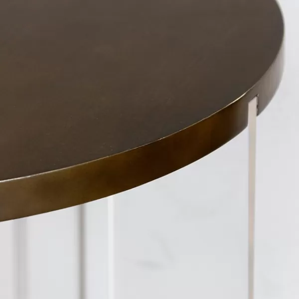 Accent & End Tables-Kirkland's Home Amari Chestnut Acrylic Side Table Brown